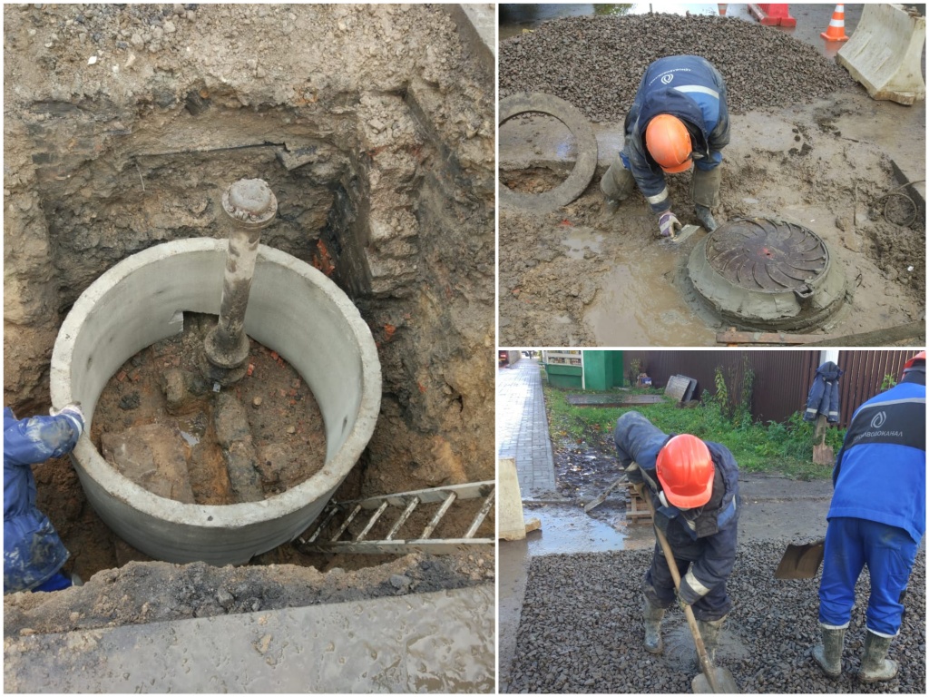 В Сланцах отремонтировали водопроводный колодец