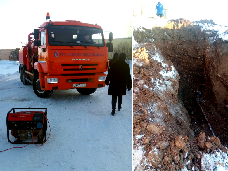 В Бокситогорском районе отремонтировали чугунный трубопровод