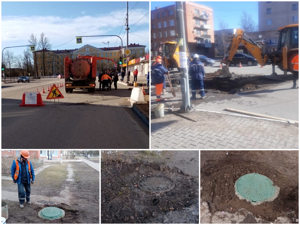 В Сланцах заменили участок канализационного коллектора и отремонтировали 2 канализационных колодца